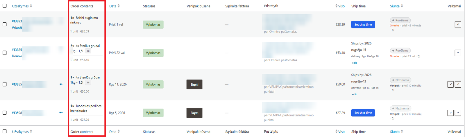 Woocomerce plugin order continents